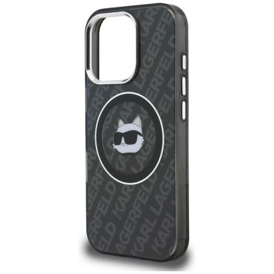 6. Karl Lagerfeld IML Choupette Head Logo MagSafe Hülle für iPhone 16 Pro - Schwarz