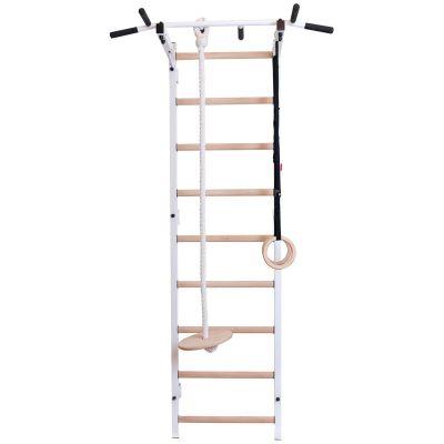27. Turnwand aus Holz und Metall mit Metallstange und Zubehör für Kinderbank K 721W A076
