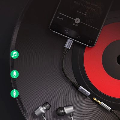 8. Ugreen AV161 Adapter für Kopfhörer Miniklinke 3,5 mm (weiblich) / USB-C (männlich) 10 cm – Schwarz