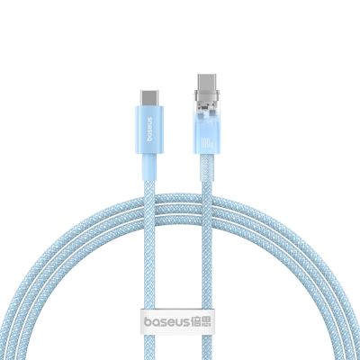 Baseus Explorer 100W USB-C - USB-C-Kabel mit intelligentem Temperatursensor 1m - Blau