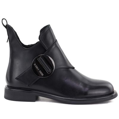 2. Schwarze Damen-Lederstiefeletten Artiker 59C1200