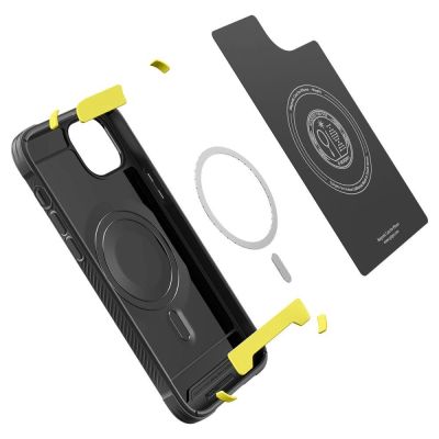 12. Spigen Rugged Armor Mag-Hülle mit MagSafe für iPhone 14 – Mattschwarz