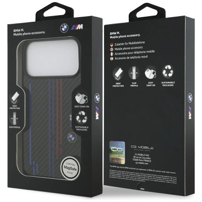 8. BMW M Kevlar Lines & Logo MagSafe Case für iPhone 17 Pro Max – Schwarz
