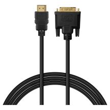 SAVIO HDMI-KABEL 19-PIN STECKER - DVI 18+1 STECKER 1,8 M SCHWARZ GOLDENE ANSCHLÜSSE CL-212