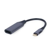 GEMBIRD USB-C-AUF-HDMI-ADAPTER AM KABEL, GRAU, 15 CM