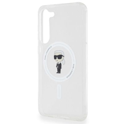 6. Karl Lagerfeld IML Ikonik MagSafe Hülle für Samsung Galaxy S23+ – transparent