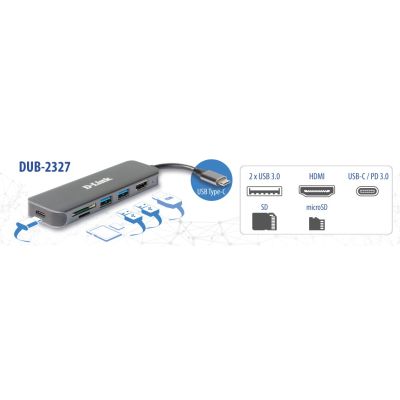 3. D-Link DUB-2327 Kabelgebundene USB-Typ-C-Dockingstation Grau
