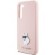 6. Karl Lagerfeld Choupette Metal Pin-Hülle aus Silikon für Samsung Galaxy S23+ – Rosa