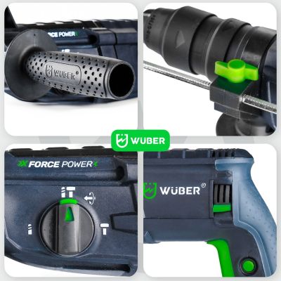 4. Bohrhammer mit 4-J-Schlagenergie, 2500 W, W28920 WUBER