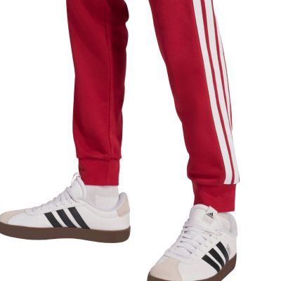5. adidas Essential 3-Streifen Herrenhose aus French Terry, burgunderrot, KR2702