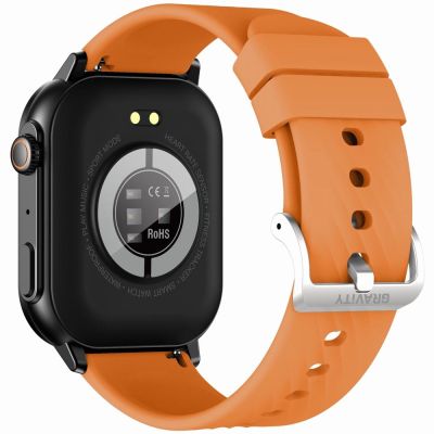 8. Gravity GT15-2 Smartwatch, oranges Silikonarmband + schwarzes Armband