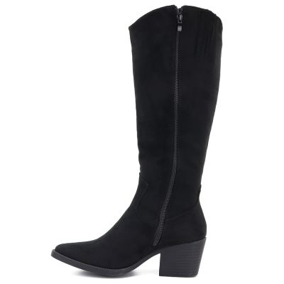 3. Schwarze Wildleder-Cowboystiefel mit Blockabsatz M.Daszyński SA261-6