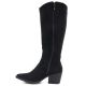 3. Schwarze Wildleder-Cowboystiefel mit Blockabsatz M.Daszyński SA261-6