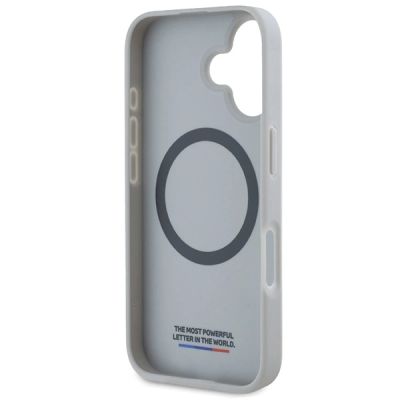 7. BMW M Carbon Tricolor Line MagSafe Hülle für iPhone 16 - Grau