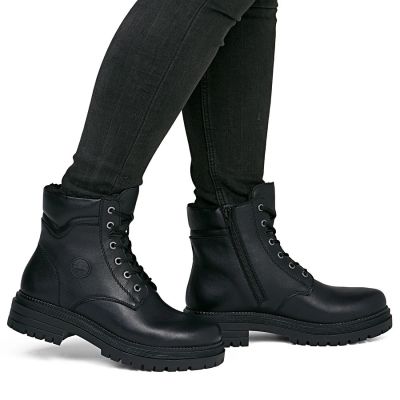 12. Damen-Ankle-Boots aus Leder, gefüttert, schwarz, Rieker Y3103-00