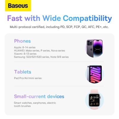 18. Baseus Comet Series Powerbank mit Display 10000 mAh 22,5 W – weiß + USB-A – USB-C-Kabel