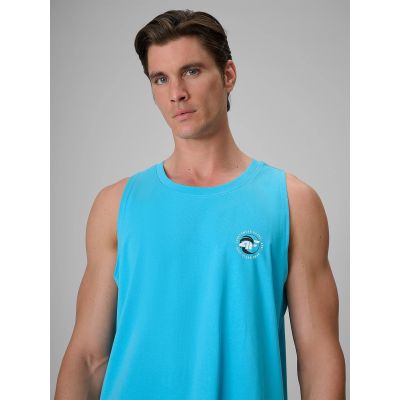 4. Ärmelloses Herren-T-Shirt mit Aufdruck, reguläre Passform, 4F 4FRSS26TSLEM366-10S