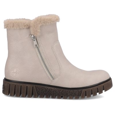 32. Damen-Stiefeletten mit Fellfutter, beige, Rieker Y3481-60