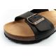 6. Bio Bio Herren-Slipper, profilierte Flip-Flops, Naturleder, schwarz
