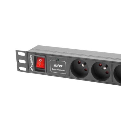 4. RACK-Streifen Lanberg PDU-07E-0200-IEC-BK (7 x UTE; 10 A; 2 m; schwarz)