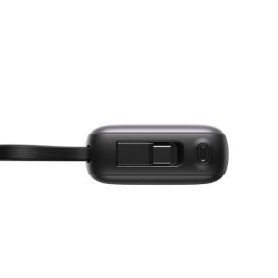 6. Joyroom JR-PBF27 10000 mAh 22,5 W Powerbank mit integrierten USB-C- und Lightning Kabeln - Schwarz