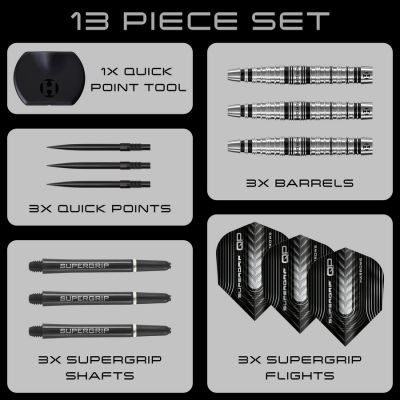 4. Harrows SUPERGRIP QP TORPEDO 90% Stahlspitzen-Darts