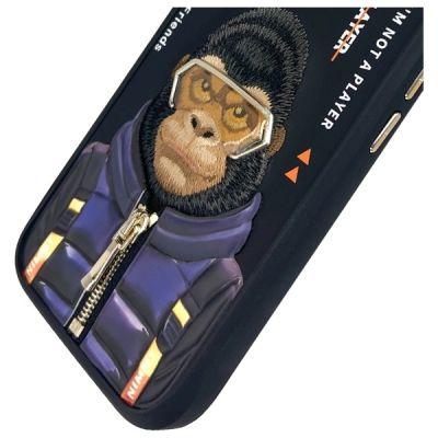7. Nimmy Cool&Cute 2.0 Monkey Hülle für iPhone 16 - Schwarz