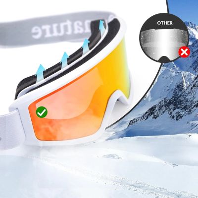 4. Qunature White Skibrille für Erwachsene - Weiß