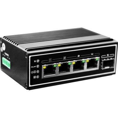 2. LevelOne IGP-0502 – Switch – -40 °C bis 75 °C – 4 x 10/100/1000 (PoE+) + 1 x Gigabit SFP – Tischmontage, DIN-Schienenmontage, Wandmontage – PoE+ (120 W) – Stromversorgung über Gleichstrom