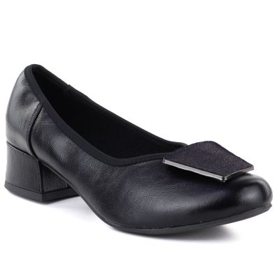 Bequeme schwarze Damen-Pumps mit Blockabsatz, Modell M.Daszyński SA279-1 3