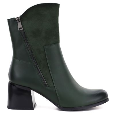 2. Grüne Damen-Ankle-Boots mit Blockabsatz, Modell M.Daszyński SA269-1