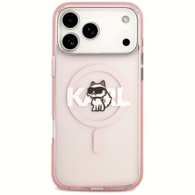 3. Karl Lagerfeld IML Choupette Sketch Logo MagSafe Hülle für iPhone 17 Pro Max - Pink