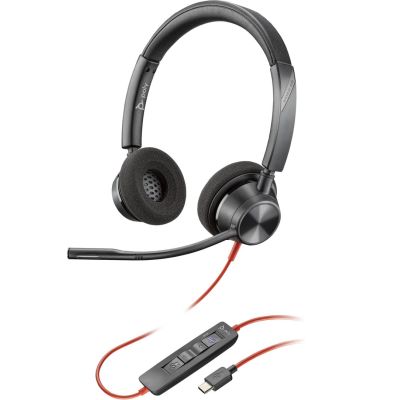56. Poly Blackwire 3320 Stereo-Headset mit MS Teams-Zertifizierung, USB-C + USB-C/A-Adapter, 8 x 220 AA