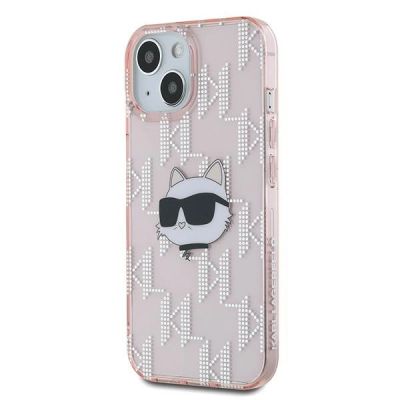 2. Karl Lagerfeld IML Choupette Head & Monogram Hülle für iPhone 15 / 14 / 13 – Rosa