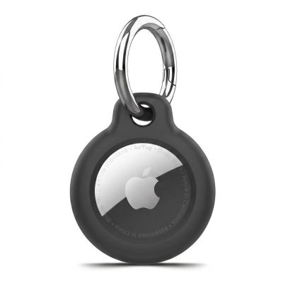 7. Tech-Protect Rough Hülle für Apple AirTag mit Ring – Schwarz
