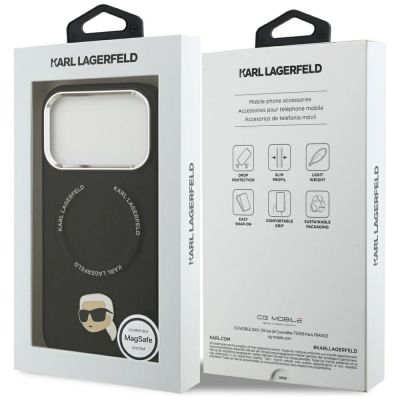 8. Karl Lagerfeld Karl Pin MagSafe Hülle für iPhone 17 Pro Max – Schwarz