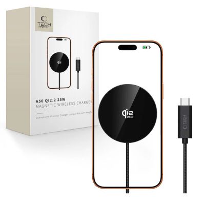 Tech-Protect A50 MagSafe 25W QI2.2 Kabelloses Ladegerät – Schwarz