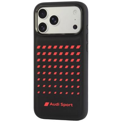 3. Audi Sport MagSafe-Hülle aus Kunstleder für iPhone 18 Pro Max / 17 Pro Max – Schwarz