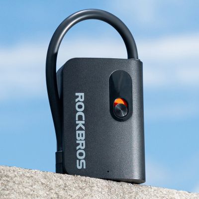 8. Rockbros L1 Mini-Akkupumpe, 70 psi Kompressor, 200 mm Schrader-Schlauchlänge – Schwarz