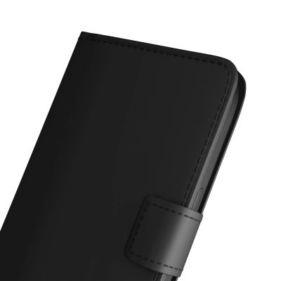 3. Puro Wallet Stand Case für iPhone 17 Air aus Öko-Leder, mit Klappe, Geldbörse und Standfunktion - Schwarz