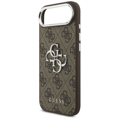 6. Guess 4G Big 4G Classic Logo Hülle für iPhone 17 Air – braun und silber