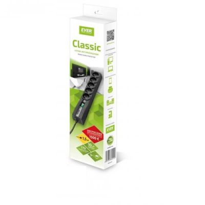 3. Ever Classic Überspannungsschutzleiste 1,5 m (schwarz) (T/LZ09-CLA015/0000)