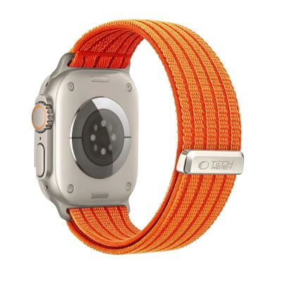 2. Tech-Protect Nylon-Sportarmband für Apple Watch 44 / 45 / 46 / 49 mm – Orange
