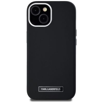 3. Karl Lagerfeld FW Metal Plate MagSafe iPhone 15 Hülle - Schwarz