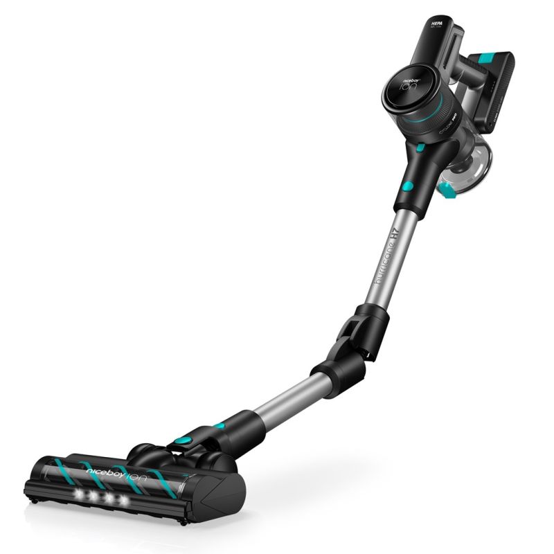 Niceboy ION Hurricane H7 2-in-1 Akku-Trockenstaubsauger, beutellos, 200 W, Schwarz/Blau, 2,2 Ah