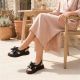 8. Schwarze Keilsandalen aus Leder für Damen, Filippo DS6965