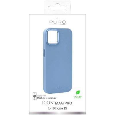 2. Puro Icon Mag Pro MagSafe Silikonhülle für iPhone 15 – Hellblau