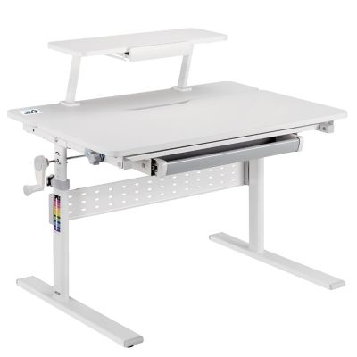 Ergo Office Kinderschreibtisch, höhenverstellbar, grau, max. 40 kg, 900 x 600 mm, ER-483