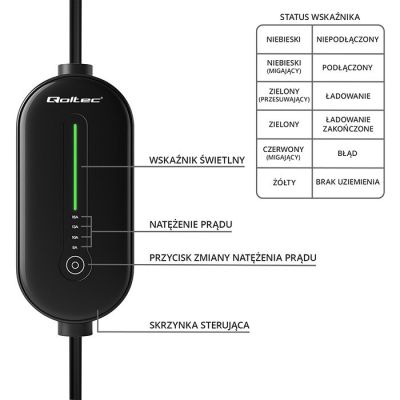 21. Mobiles Ladegerät für Elektroautos (EV) mit 2-in-1-Ladegerät Typ 2, 3,5 kW, 230 V, LCD, LED, 5 m Kabel