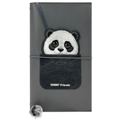 2. Nimmy Big Eyed Pet 2.0 Panda 2-in-1 Notizbuch + Stift-Set, Schwarz